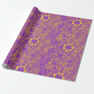 Papel De Presente Padrão floral roxo bonito da vinheta