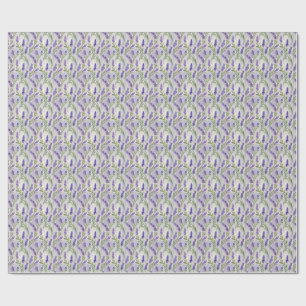 Papel De Presente Padrão Floral Seamless de Aquarela Lavanda