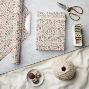 Papel De Presente Padrão Floral Sem Costura de Remendo de Flores Sil