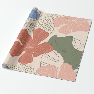 Papel De Presente Padrão floral sem costura desenhado à mão,colag