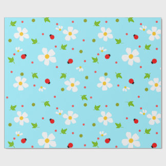 Papel De Presente Padrão Floral Sem Costura Jardim da Joaninha