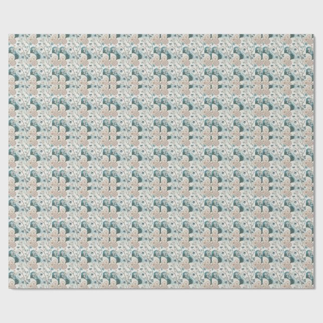 Papel De Presente Padrão Floral Tradicional de Flor de Bambu Japonês (Aberto)