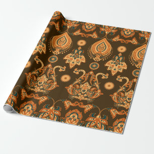 Papel De Presente Padrão floral uniforme do estilo Damask