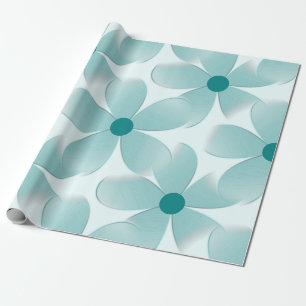 Papel De Presente Padrão floral verde.