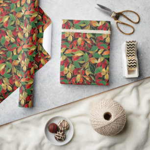 Papel De Presente Padrão Floral Vibrante De Vidro Estampado - Vermel