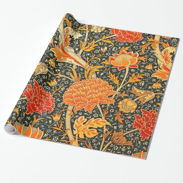 Papel De Presente Padrão Floral Vintage William Morris Cray (Desenrolado)