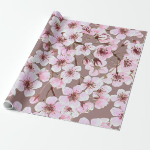 Papel De Presente Padrão florescente de cereja