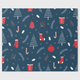 Papel De Presente Padrão Fofo de Natal com Desenhos