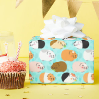 Papel De Presente Padrão Fofo de Porquinho-da-Índia