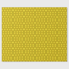 Papel De Presente Padrão Fractal de Caleidoscópio Dourado