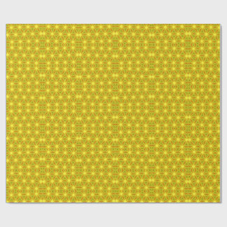 Papel De Presente Padrão Fractal de Caleidoscópio Dourado