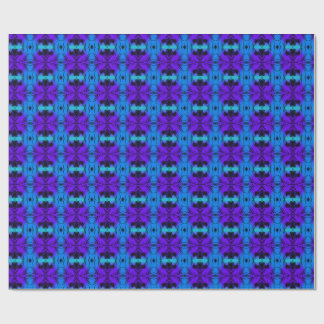 Papel De Presente Padrão Fractal de Caleidoscópio Roxo e Azul