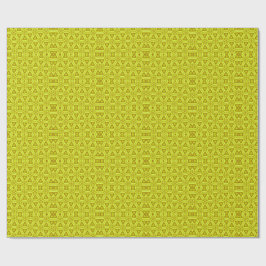 Papel De Presente Padrão Fractal do Caleidoscópio Dourado