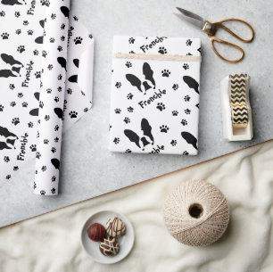 Papel De Presente Padrão francês do buldogue