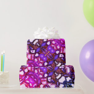 Papel De Presente padrão geode abstrato rosa