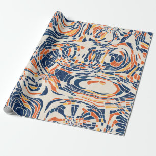 Papel De Presente Padrão geológico de linha abstrato sem costura.