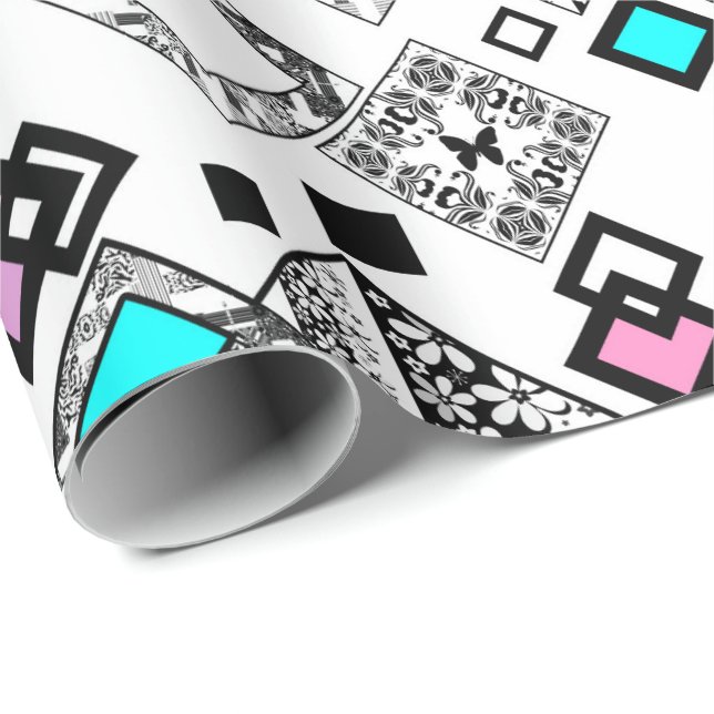 Papel De Presente padrão geométrico abstrato (Ponta do rolo)