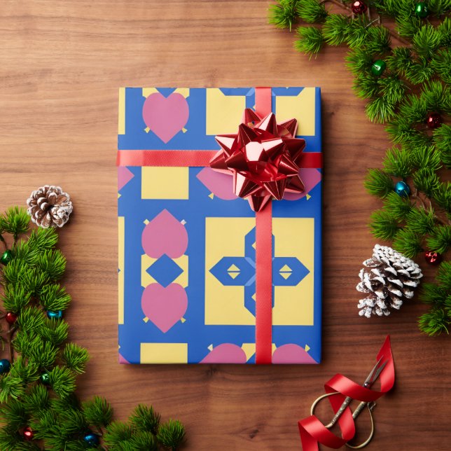 Papel De Presente Padrão Geométrico Abstrato (Presente de Natal)