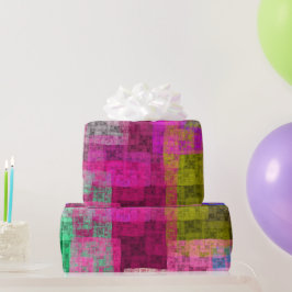 Papel De Presente padrão geométrico abstrato, azul, rosa, moderno