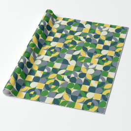 Papel De Presente Padrão Geométrico Abstrato Bauhaus Moderno Colorid