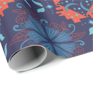 Papel De Presente Padrão geométrico abstrato com vermelho alternado