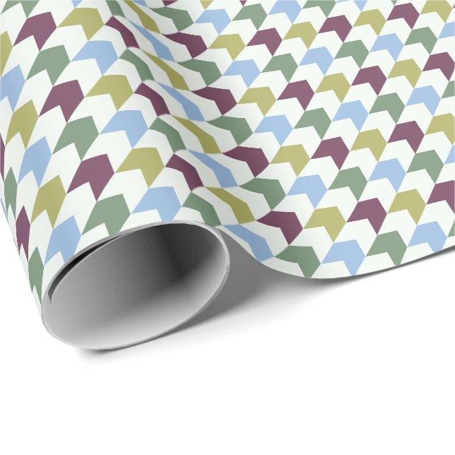 Papel De Presente Padrão Geométrico Abstrato Inspirado em Houndstoot (Ponta do rolo)