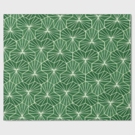 Papel De Presente Padrão Geométrico Art Déco Retro em Verde Lima