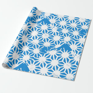 Papel De Presente Padrão geométrico azul
