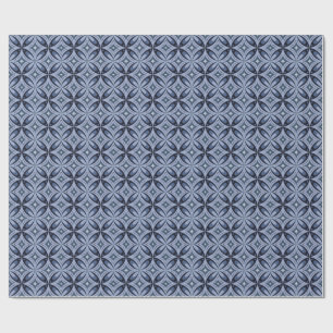 Papel De Presente Padrão Geométrico Azul Estilo Retro