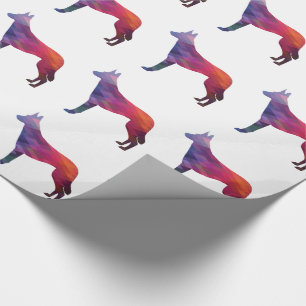 Papel De Presente Padrão Geométrico Belga Malinois Silhouette Pur