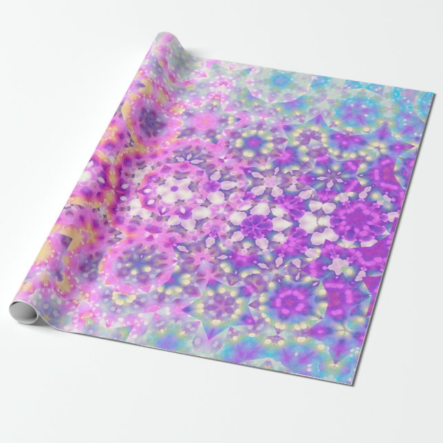 Papel De Presente Padrão Geométrico de Abstrato de Cores de Pastel (Desenrolado)