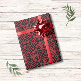 Papel De Presente Padrão geométrico de Abstrato preto e vermelho