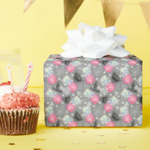 Papel De Presente Padrão Geométrico de Ananás Texturizado