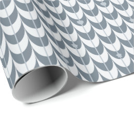 Papel De Presente Padrão Geométrico de Concha Retro