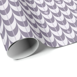 Papel De Presente Padrão Geométrico de Concha Retro