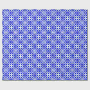 Papel De Presente Padrão Geométrico de Diamante Azul e Branco Person