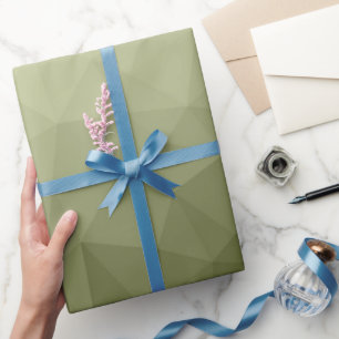 Papel De Presente Padrão geométrico de malha verde-claro do exército