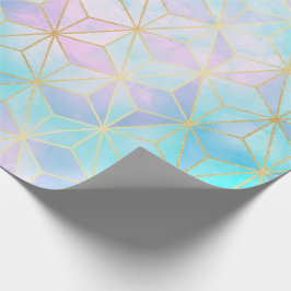 Papel De Presente Padrão Geométrico de Vidro Iridescente