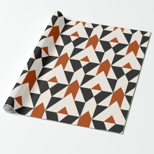 Papel De Presente Padrão geométrico de vindima sem costura com linha (Desenrolado)