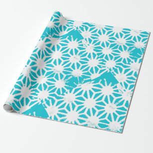 Papel De Presente Padrão geométrico do aqua