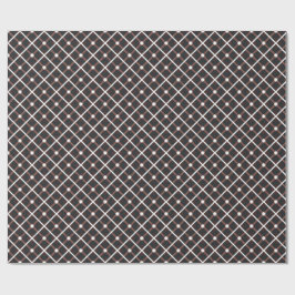 Papel De Presente Padrão geométrico em tons pretos e castanhos quent