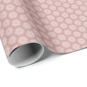 Papel De Presente Padrão Geométrico Feminino com Brilho em Rose Gold
