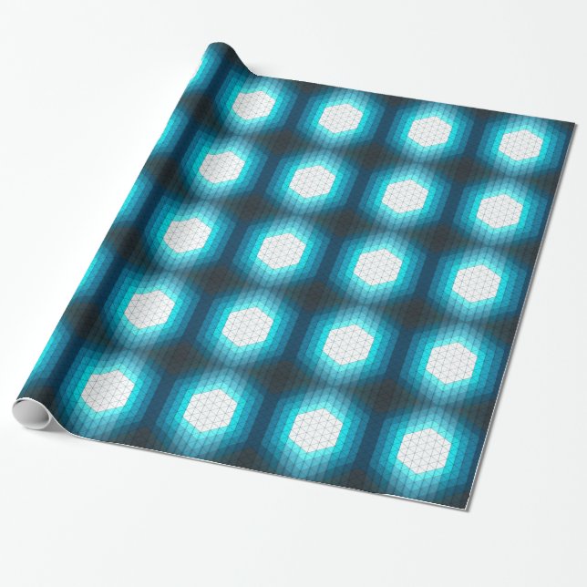 Papel De Presente Padrão Geométrico Hexágono Brilhante (Desenrolado)