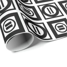Papel De Presente Padrão Geométrico Igual a Preto e Branco