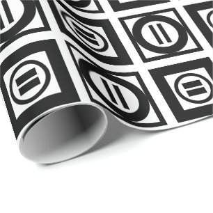 Papel De Presente Padrão Geométrico Igual a Preto e Branco