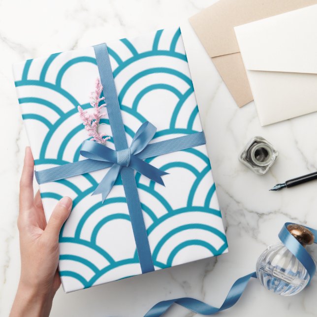 Papel De Presente Padrão Geométrico Japonês Moderno (Presentear)