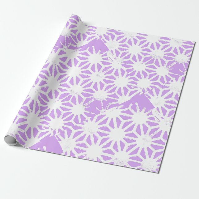Papel De Presente Padrão geométrico lilac (Desenrolado)