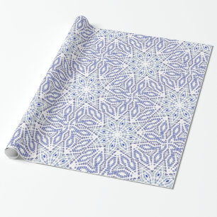 Papel De Presente Padrão Geométrico Moderno da Estrela de Natal Bran