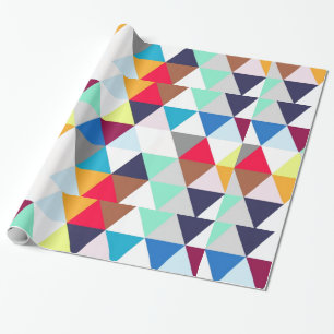 Papel De Presente Padrão Geométrico Multicolorido