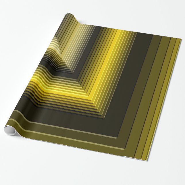 Papel De Presente padrão geométrico preto (Desenrolado)